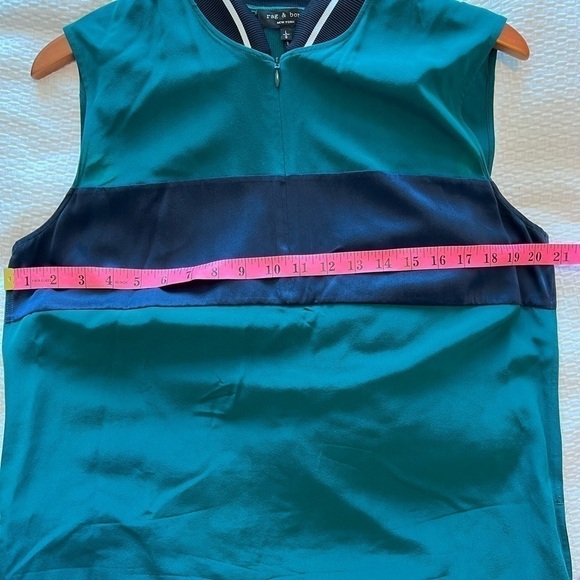 RAG & BONE Ribbed Neck Sleeveless Green Shift Dress Size L - Picture 14 of 16